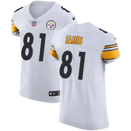 Nike Steelers #81 Jesse James White Men's Stitched NFL Vapor Untouchable Elite Jersey